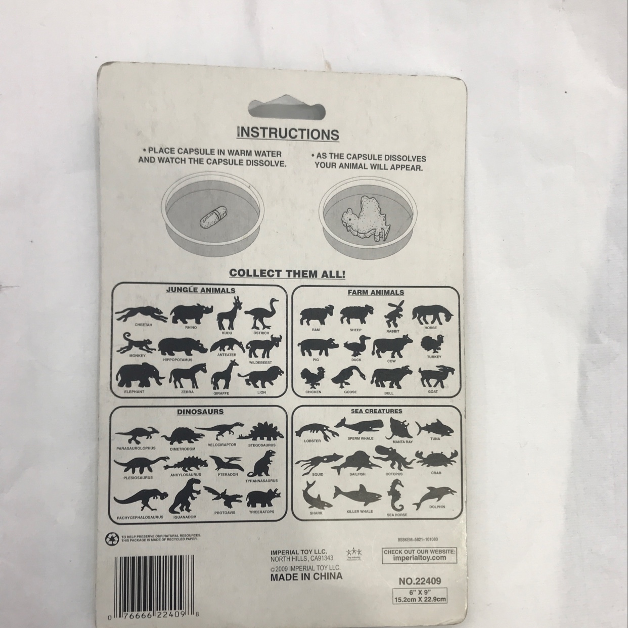 药丸泡棉膨胀玩具野生动物昆虫，海洋，家畜系列细节图