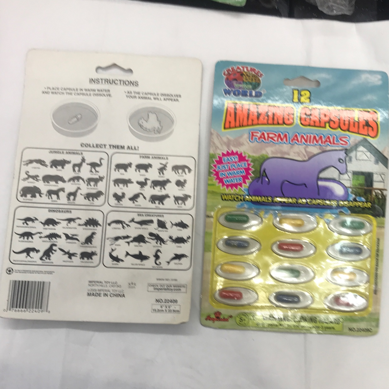 药丸泡棉膨胀玩具野生动物昆虫，海洋，家畜系列白底实物图