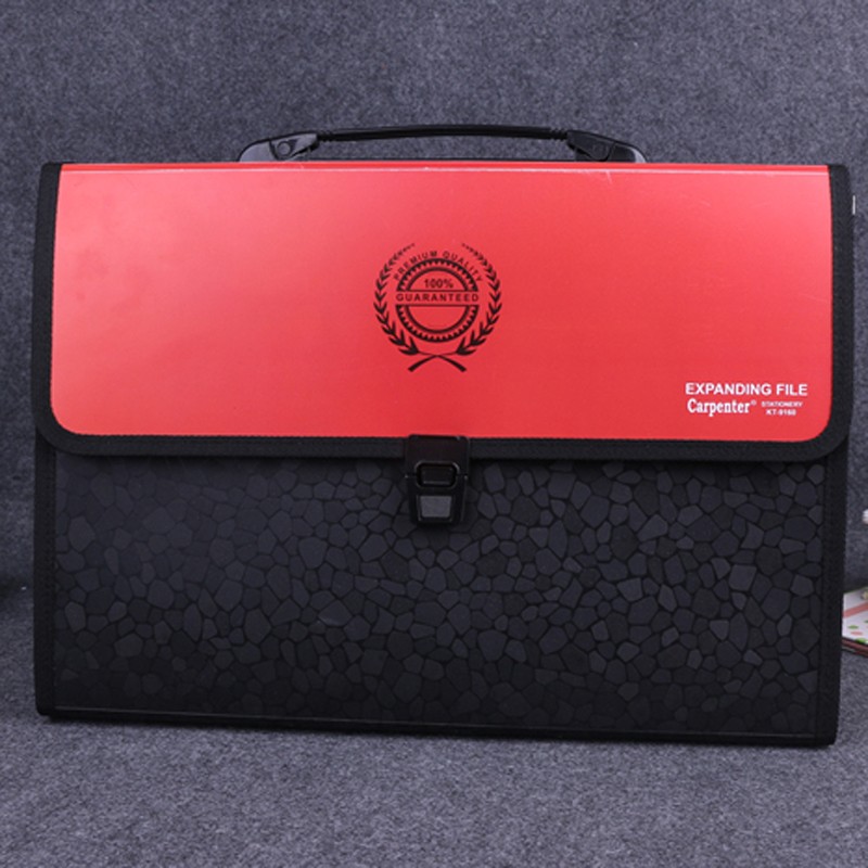 手提式办公事务包FC黑色石头纹包边风琴包 文件包 办公资料包 厂家直销 学生试卷包详情图3