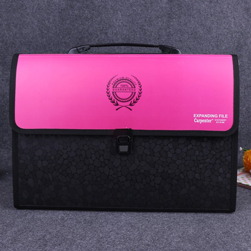 手提式办公事务包FC黑色石头纹包边风琴包 文件包 办公资料包 厂家直销 学生试卷包详情图1