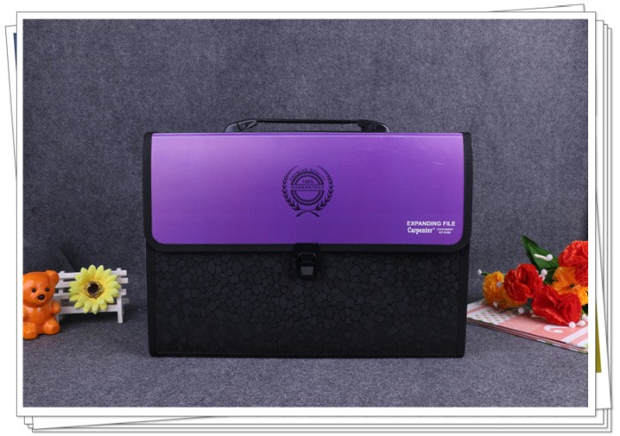 手提式办公事务包FC黑色石头纹包边风琴包 文件包 办公资料包 厂家直销 学生试卷包详情图5