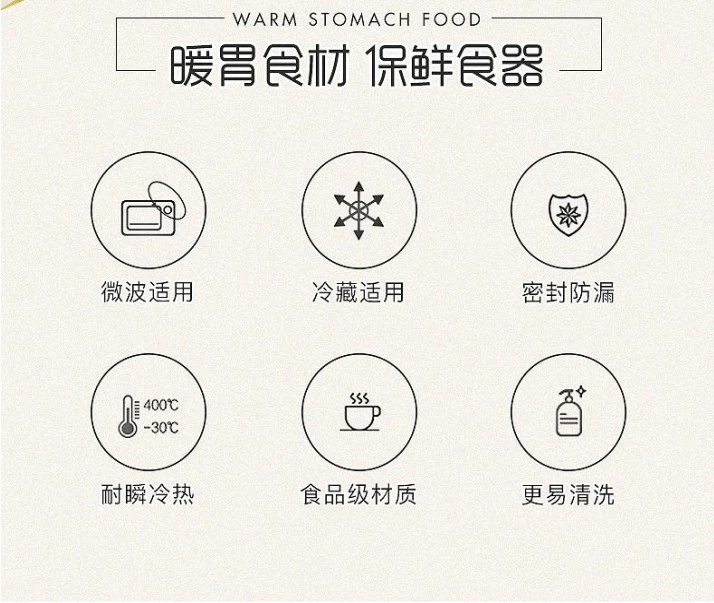 Microwave-safe food storage box, special bowl with lid, glass lunch box, office lunch box, fat-reducing lunch box set, large round, 950ml detail image 6