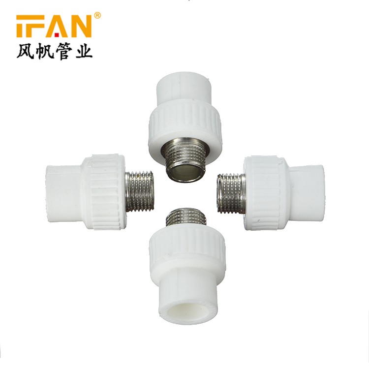 Factory wholesale price: Yifan PPR pipe fittings in green and white, with white copper outer teeth. Direct size: S25×1/2M detail image 6