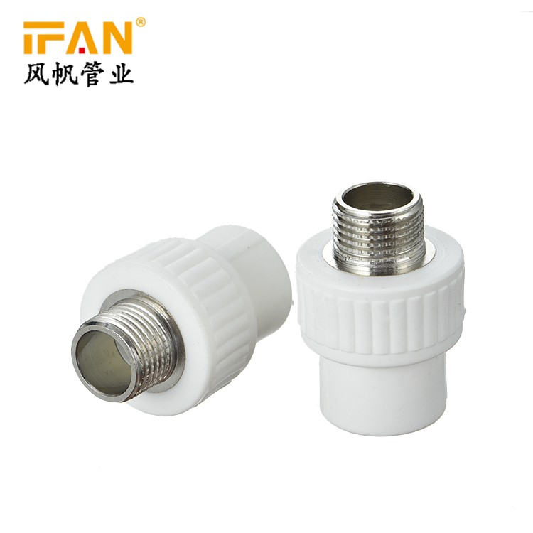 Factory wholesale price: Yifan PPR pipe fittings in green and white, with white copper outer teeth. Direct size: S25×1/2M detail image 4