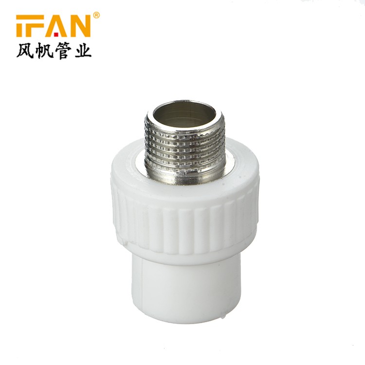 Factory wholesale price: Yifan PPR pipe fittings in green and white, with white copper outer teeth. Direct size: S25×1/2M detail image 5
