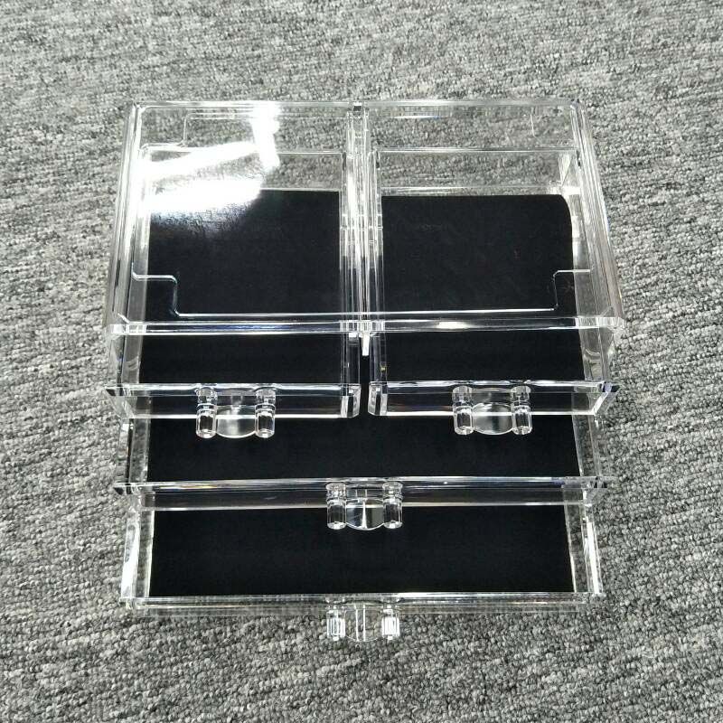桌面抽屉亚克力透明化妆品收纳盒梳妆台塑料护肤品口红置物架   量大价格请咨询客服