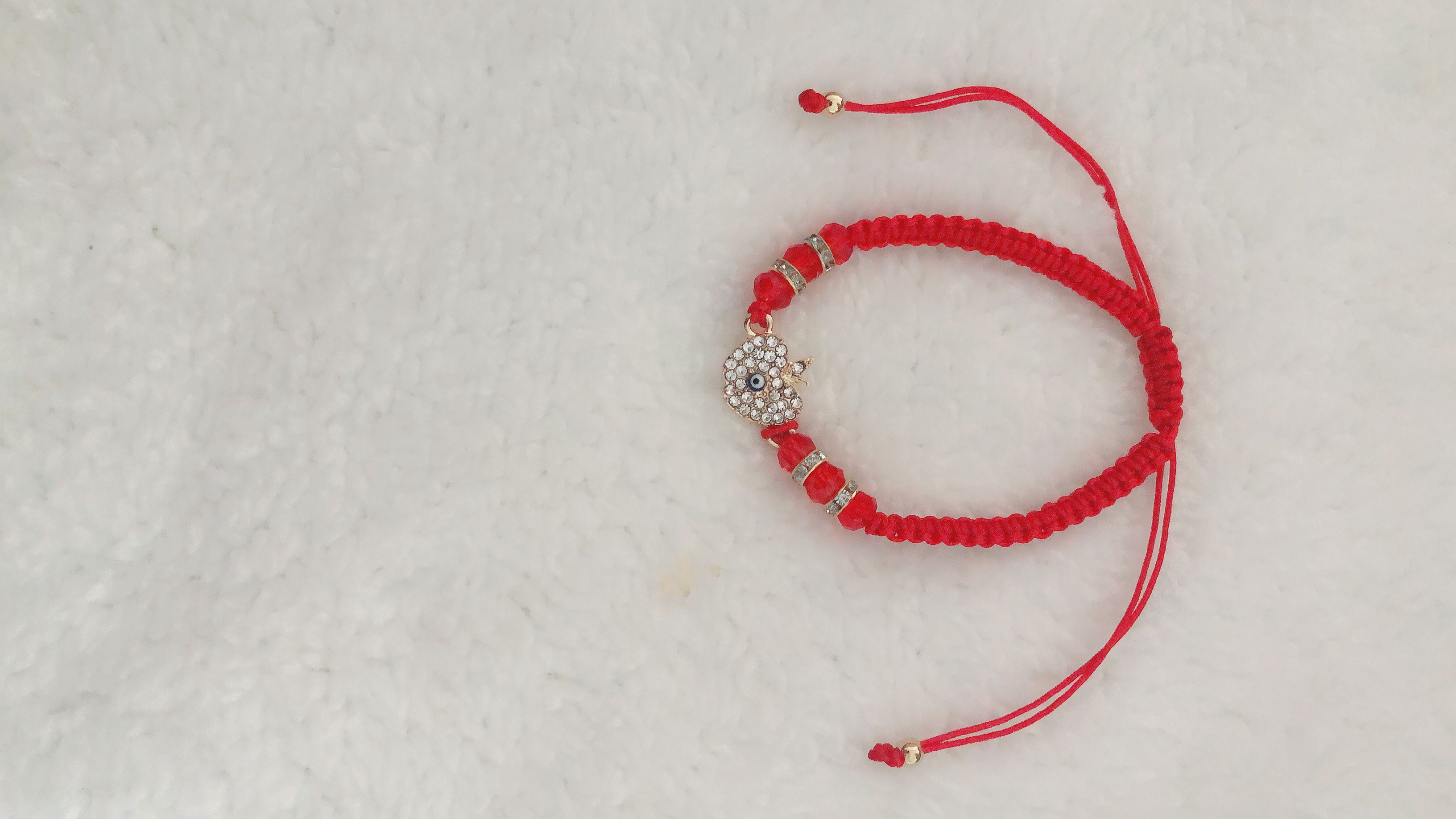 Braided bracelet with flat knot crystal and alloy apple dot drill eye thumbnail