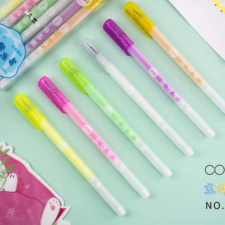Colin 890 3D Highlighter DIY Hand Painting Doodle Diary Student Creative 3D Jelly Pen Set details Picture