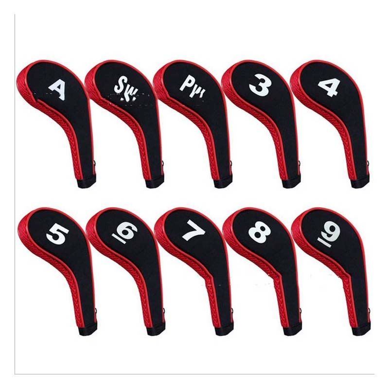 高尔夫球杆套10个装 高尔夫球头套 拉链铁杆帽套套装  量大价格请咨询客服详情图2