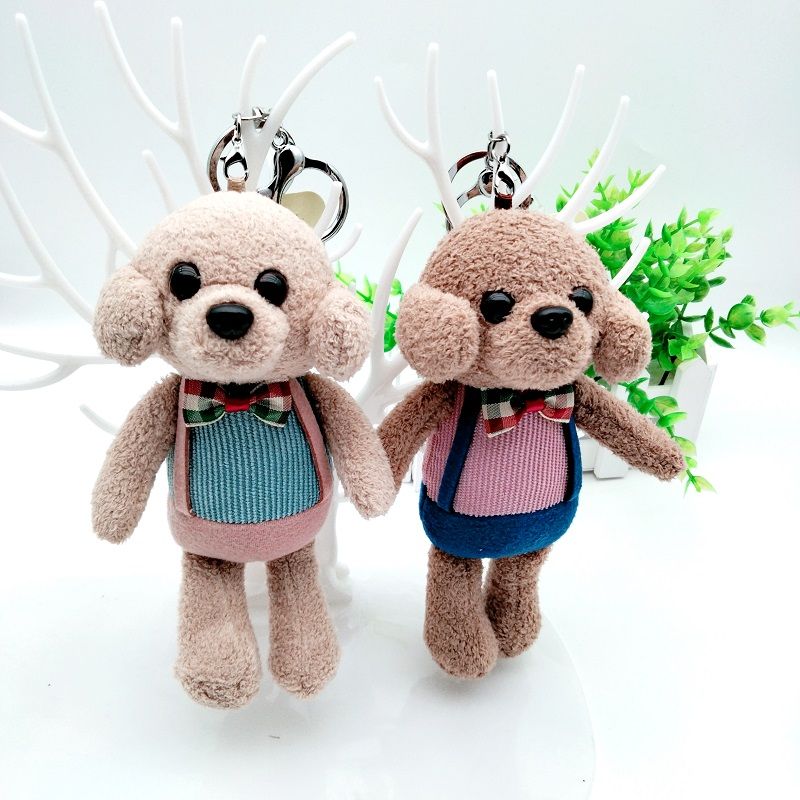 Puppy key chain pendant plush puppy doll bag pendant backpack Key ring chain Car gift