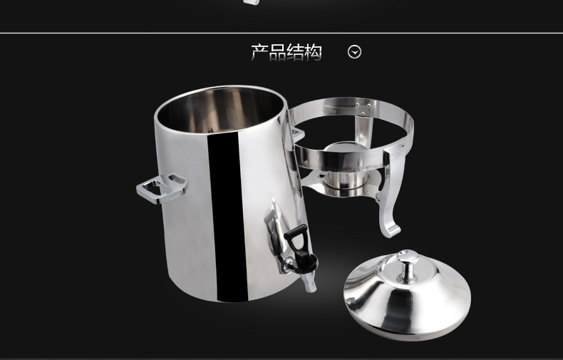 Stainless steel coffee bowl, 13L self-service coffee bucket, buffet stove, beverage bowl, milk and juice bowl pic 12