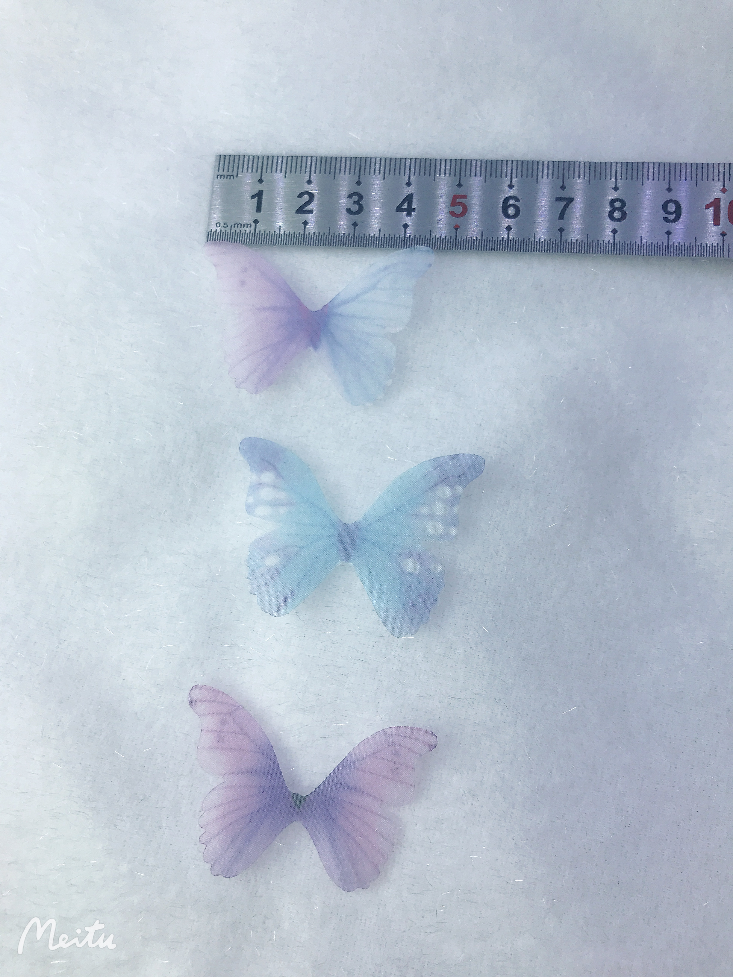 Purple Cherry Blossom Language Tulle Butterfly Hair clip Headwear accessory Classic ancient Chinese style Specification image