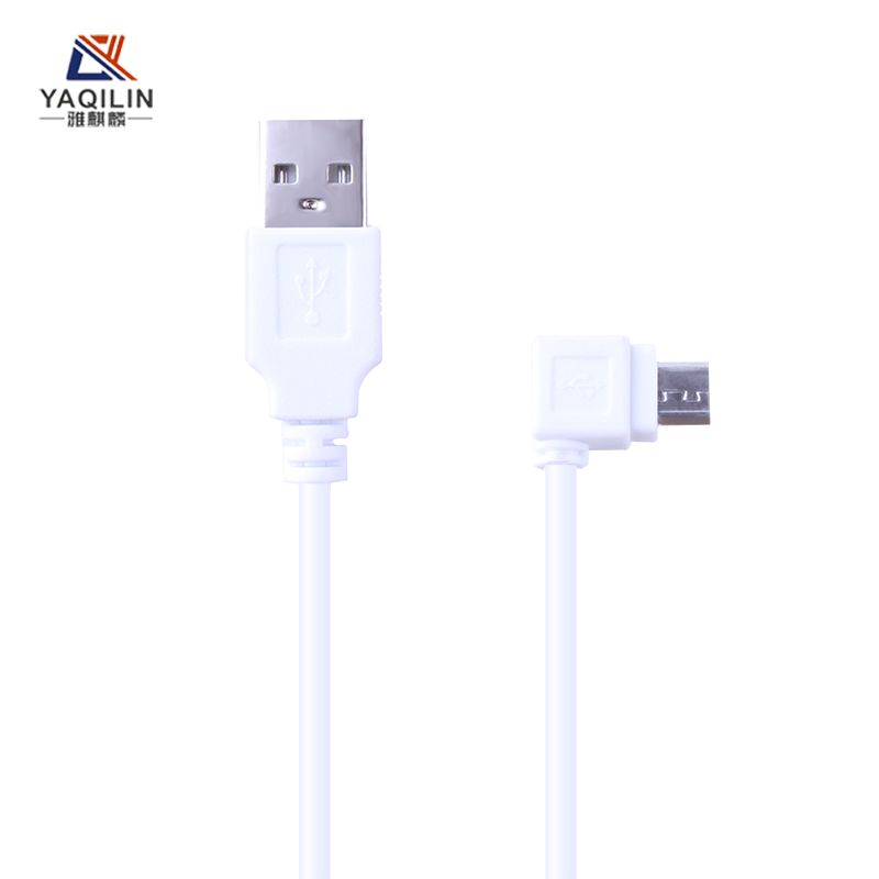 90度直角弯头T型口数据线 micro usb V8安卓充电线配机线定做
