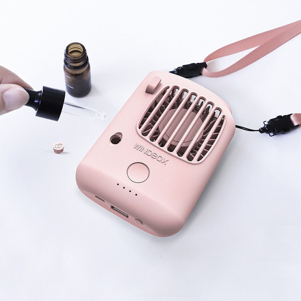 2021 New hanging neck fan Aromatherapy sterilized USB Portable pocket fan Sports lazy brushless fan