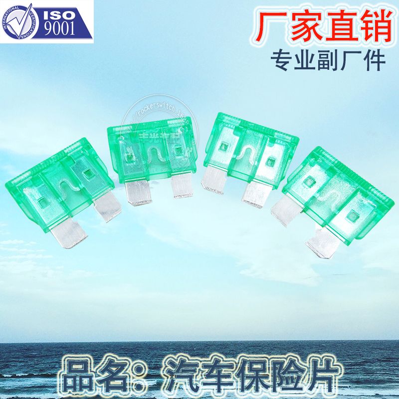 Manufacturer's direct sales for auto insurance piece car plug-in fuse 100 pieces box green