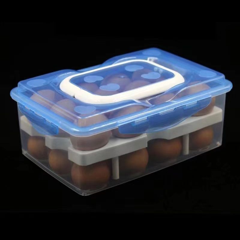 供应24格鸡蛋盒塑料保鲜盒冰箱保鲜收纳盒双层托盘包装盒鸡蛋盒子详情图4