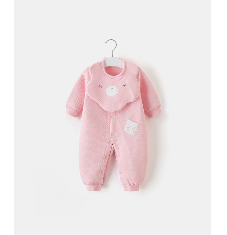 婴儿衣服春秋装连体衣压缩薄棉保暖婴幼儿3-6–9－12个月男女宝宝哈衣爬服产品图