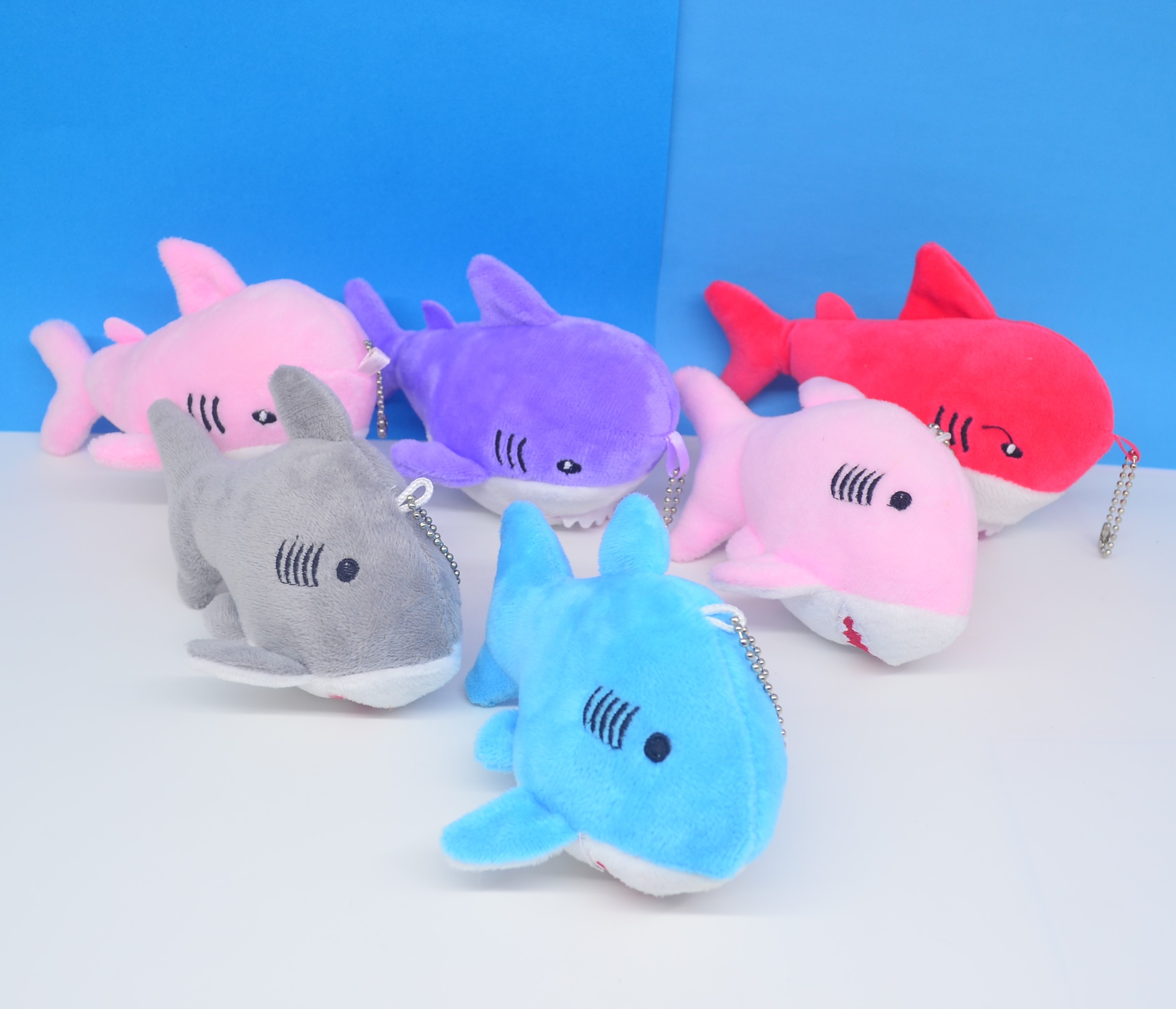 鲨鱼毛绒玩具小挂件 卡通可爱小鲨鱼包包挂件 毛绒公仔挂件批发详情图4