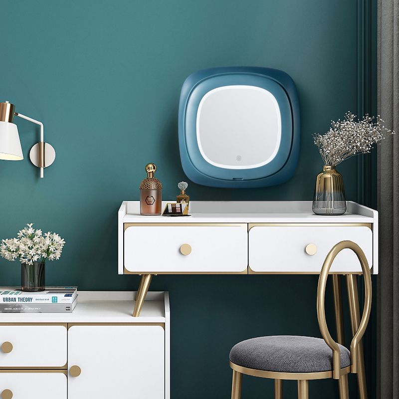 Wholesale of popular wall-mounted makeup boxes for bedrooms with mirrors, rotating cover dust-proof cosmetics storage boxes Specification drawing