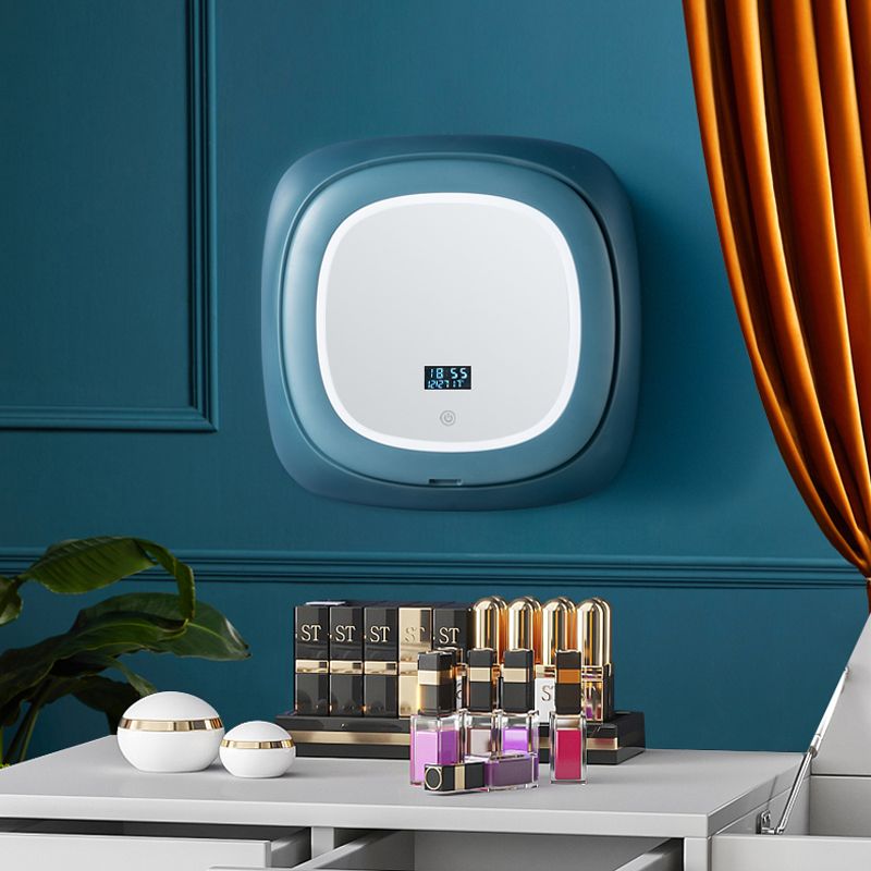 Wholesale of popular wall-mounted makeup boxes for bedrooms with mirrors, rotating cover dust-proof cosmetics storage boxes details Picture
