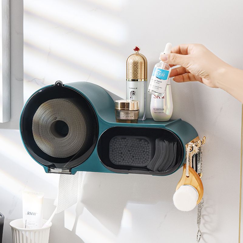 Solid large roll paper box, wall-mounted tissue box, paper towel box, no perforation, bathroom coreless roll paper rack Specification drawing