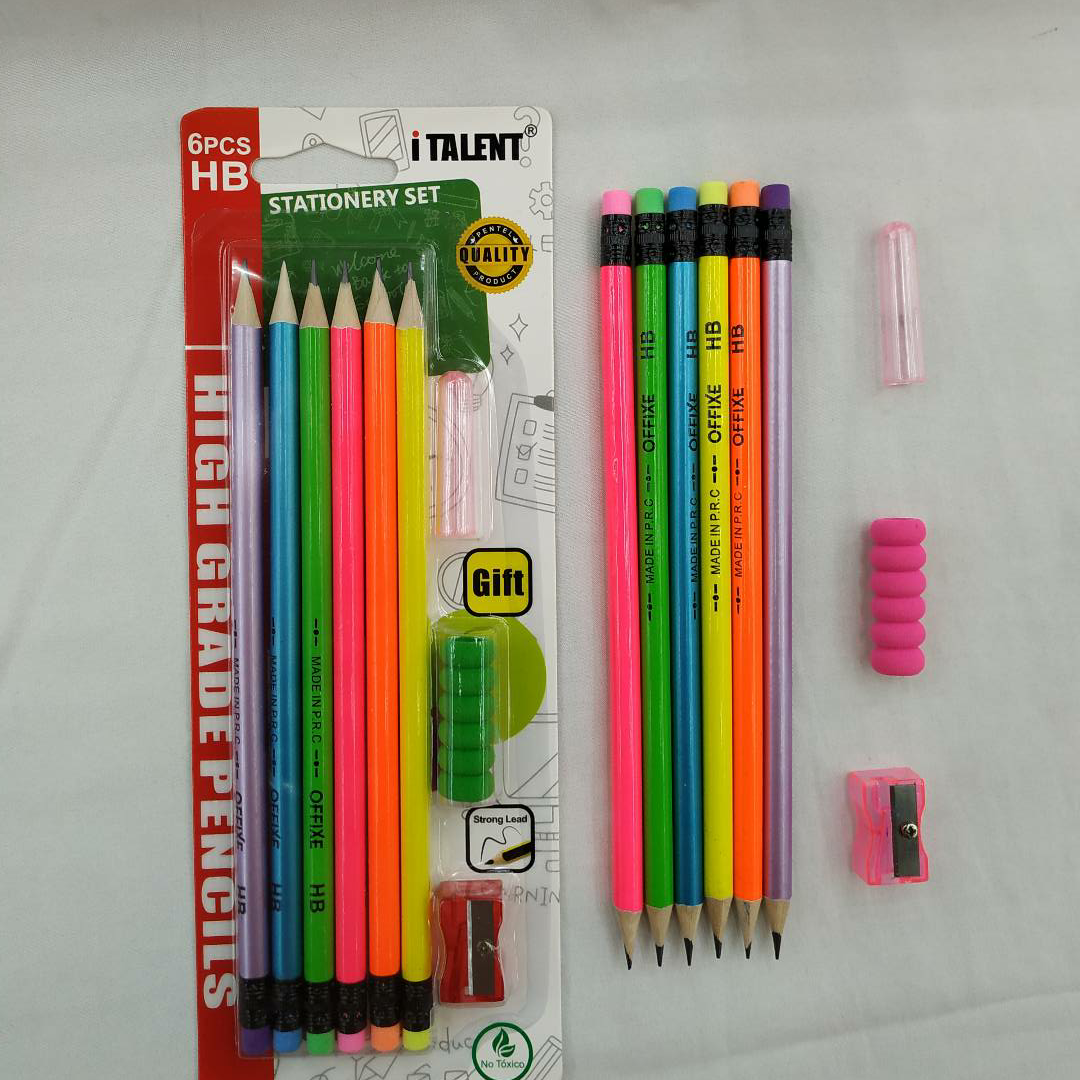 儿童幼儿园学生书写HB办公作图组合铅笔套装文具套装6+3学生书写铅笔办公用品礼品
