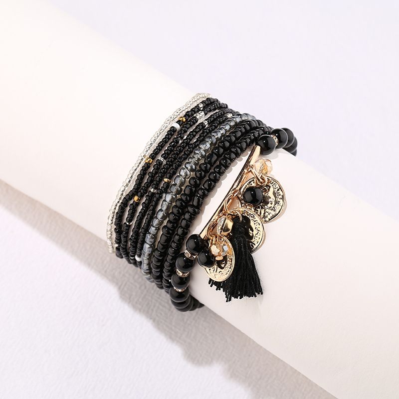 金属流苏吊坠波西米亚风多层百搭手串时尚天然水晶石手链厂家批发图