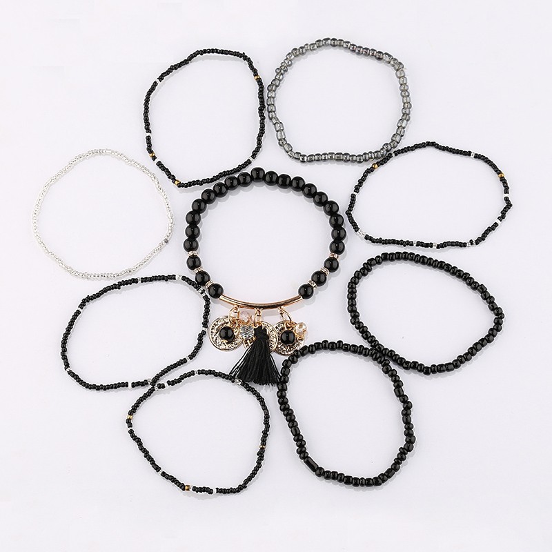 金属流苏吊坠波西米亚风多层百搭手串时尚天然水晶石手链厂家批发详情7