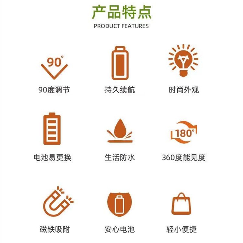 New LED multi-functional safety warning light, car emergency light, magnetic flash light, European work light detail image 3