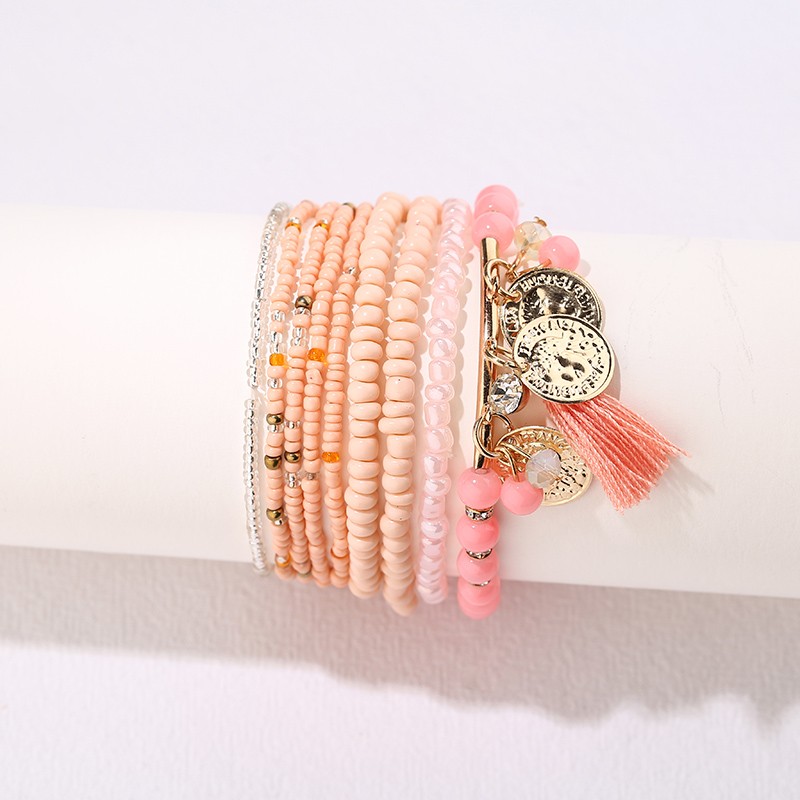 金属流苏吊坠波西米亚风多层百搭手串时尚天然水晶石手链厂家批发详情2