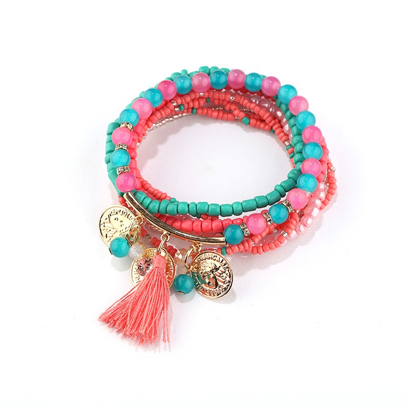 金属流苏吊坠波西米亚风多层百搭手串时尚天然水晶石手链厂家批发详情6