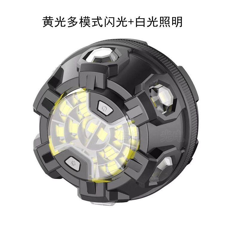 New LED multi-functional safety warning light, car emergency light, magnetic flash light, European work light Specification drawing