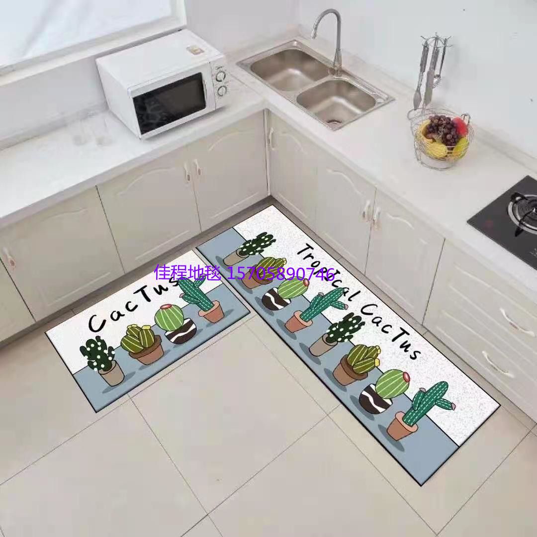 New spray-printed kitchen floor mat two-piece set, anti-slip combination floor mat, new kitchen mat, kitchen foot mat size 40*60/40*120cm Specification drawing