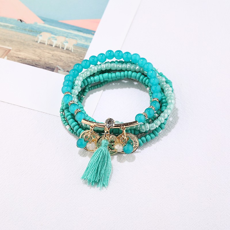 金属流苏吊坠波西米亚风多层百搭手串时尚天然水晶石手链厂家批发详情3