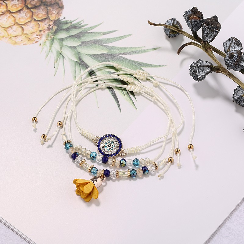 欧美波西米亚风新款手串手饰套装民族风创意米珠流苏合金手链手绳详情2