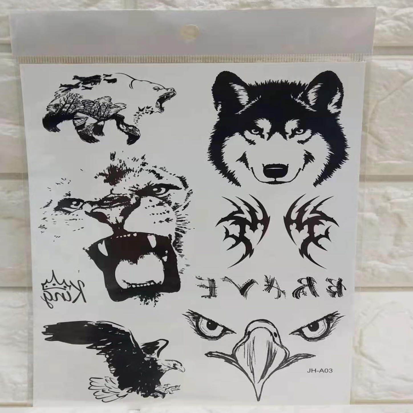 JH-A纹身贴身体贴转移贴DIY贴白底实物图