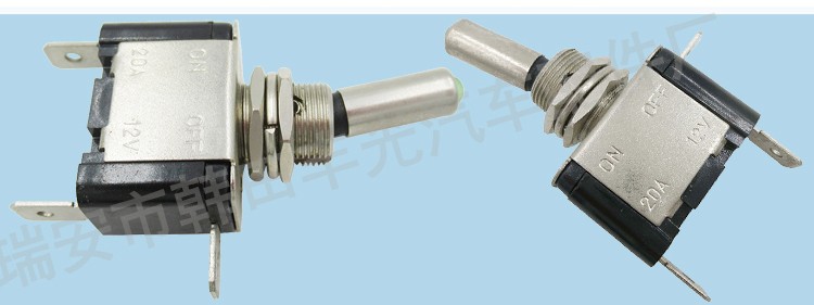 Factory direct sales of automotive instrument panel light strips, light toggle switches, toggle switches, 2 plug-in 2 positions, 1 on 1 off, single-direction ASW-07D detail image 4