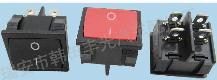 厂家直销 4脚ON-OFF方形小船型开关双刀双控翘板开关电饭锅开关KCD1-6-201详情4
