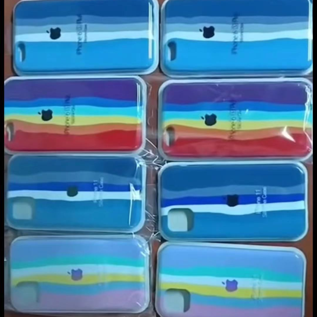 Rainbow multicolor liquid silicone phone case protective case