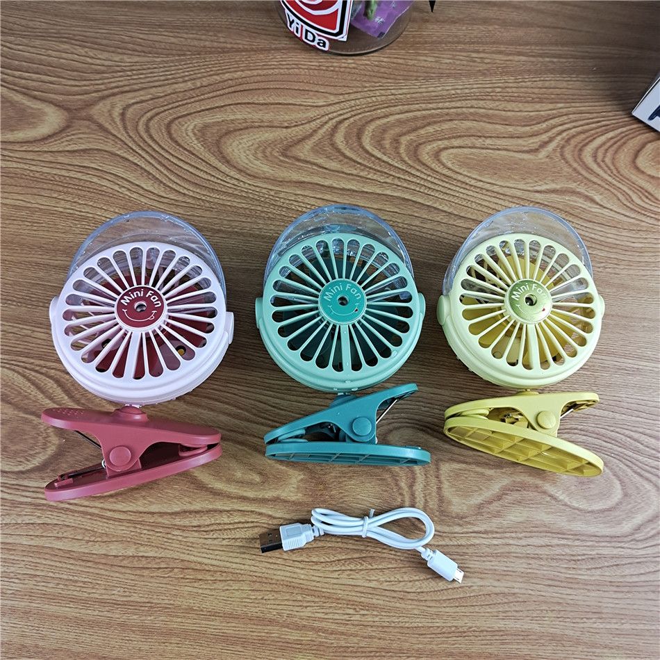 Desktop clip USB Spray fan USB charging clip fan Student desk clip fan creative gift fan