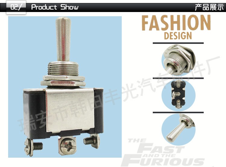 Factory direct sales: 3-plug 3-position instrument light switch, toggle switch, two-side through switch KN3A-102 detail image 3