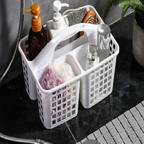 Bath basket small fresh and cute divided cell wash basket Bathroom bath storage basket plastic portable storage basket