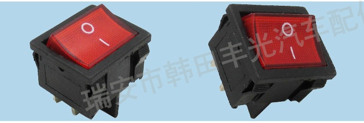 厂家直销 4脚ON-OFF带灯船型开关电热锅焊机开关小功率电源开关KCD1-6-201N详情6