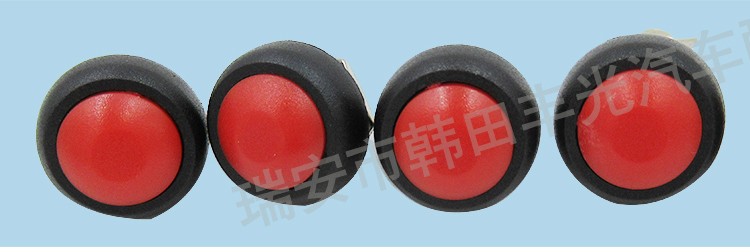 厂家直销 2脚OFF- ON喇叭头开关12MM自动复位按钮开关2档PBS-33B红色详情4
