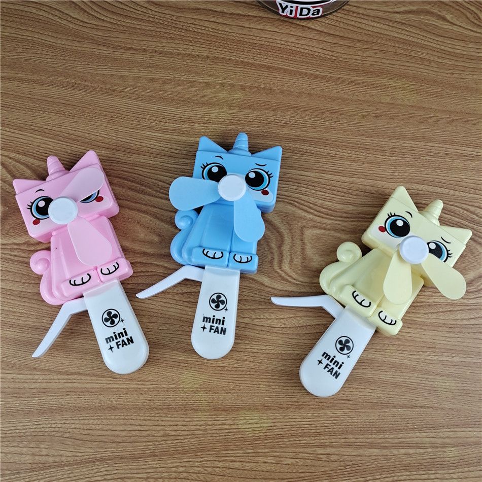 Cartoon hand pressure fan Handheld manual fan portable mini hand-held children's toys small gifts