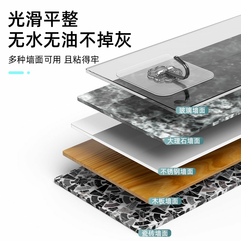 墙面魔力贴可重复使用无痕不脱落粘钩承重吸盘挂钩门后免打孔挂钩详情图12
