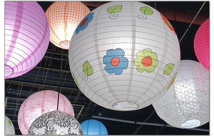 24寸60cm印花婚庆节日家居室内纸灯笼 可定制图案详情图5