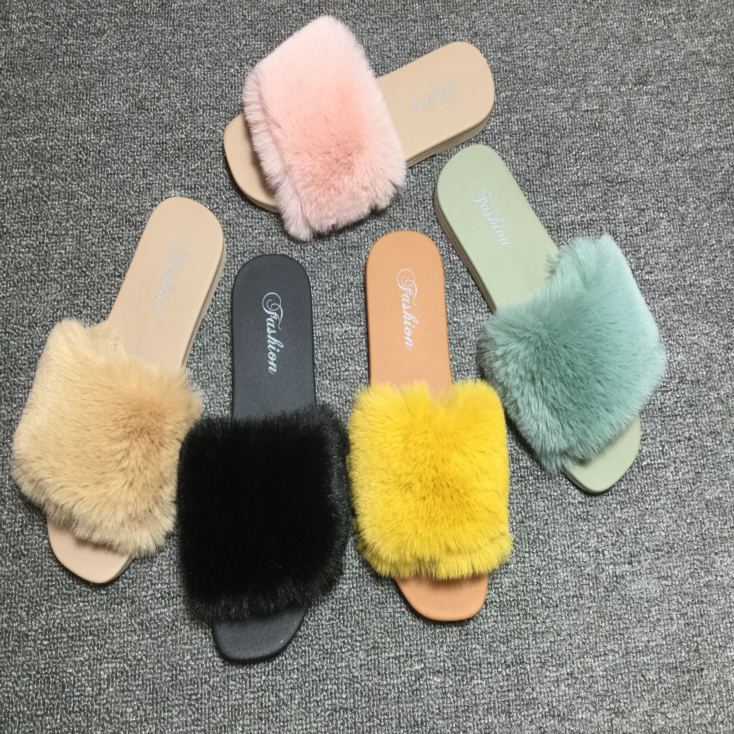 DORA Shoes new women's fluffy slippers