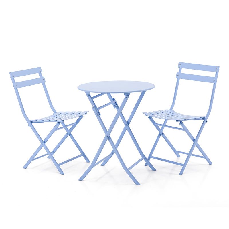 野人谷阳台桌椅休闲小茶几三件套北欧户外折叠铁艺桌椅组合详情图4