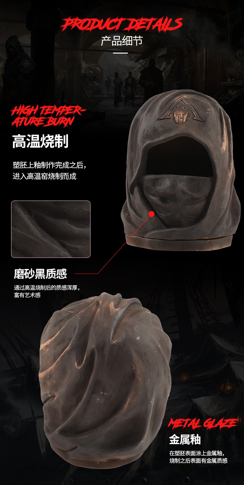 Factory wholesale dark style shaped aroma diffusers, creative handcrafted products, custom-made frosted black ceramic aroma diffusers detail image 5